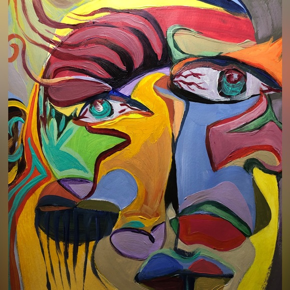 “Phil” One of a kind original artwork acrylic gouache painting on paper 9x14” - Picture 2 of 3